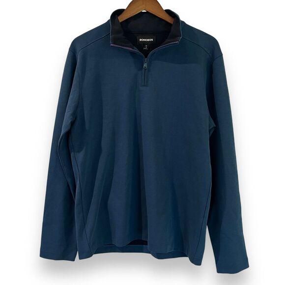 Bonobos Men's Size M Daily Grind Half Zip Pullover Night Sky Blue NWT $99 - Picture 3 of 8